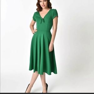 1940’s Style Knit Unique Vintage Natalie Swing Dress